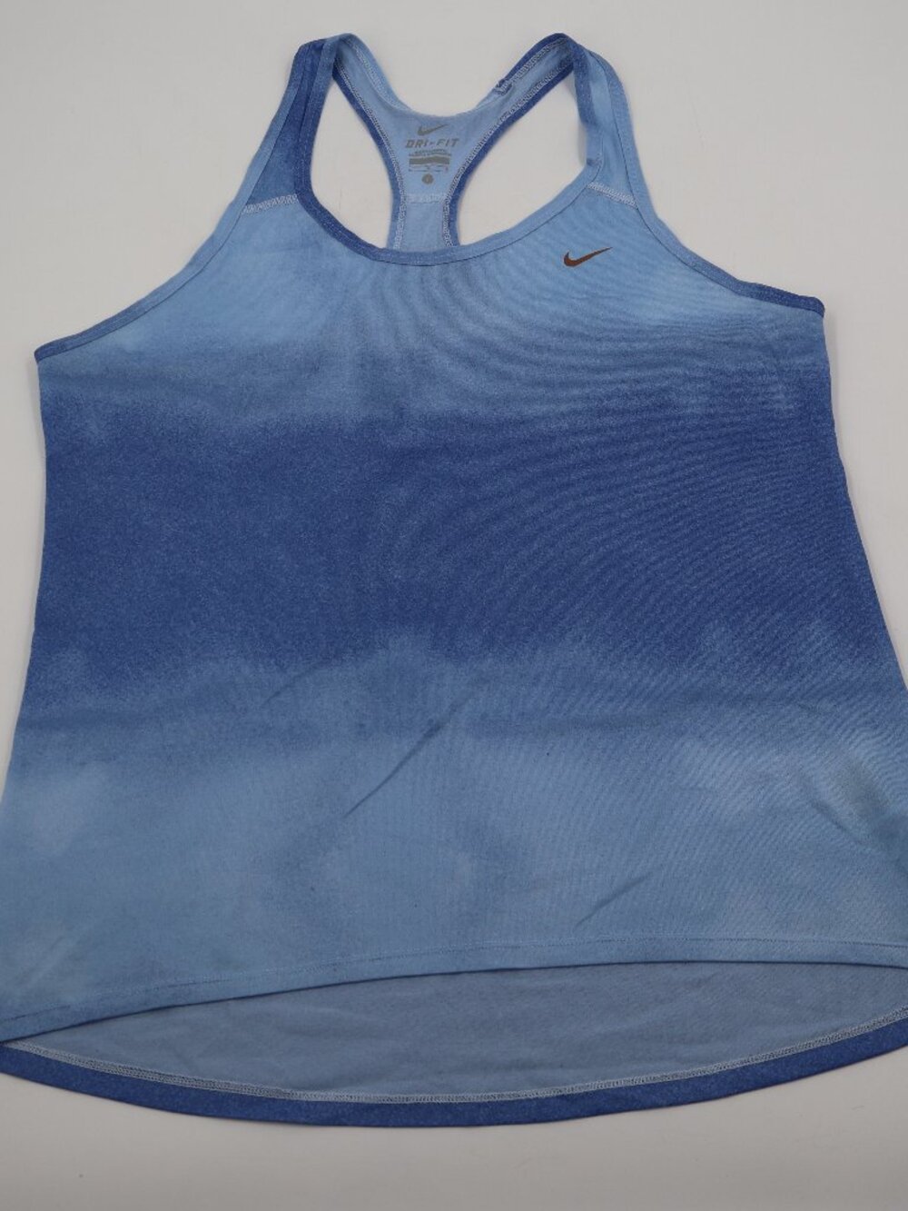Nike Dri-FIT Racerback Tank Top Womens Large Blue Ombre Gradient 526770-564